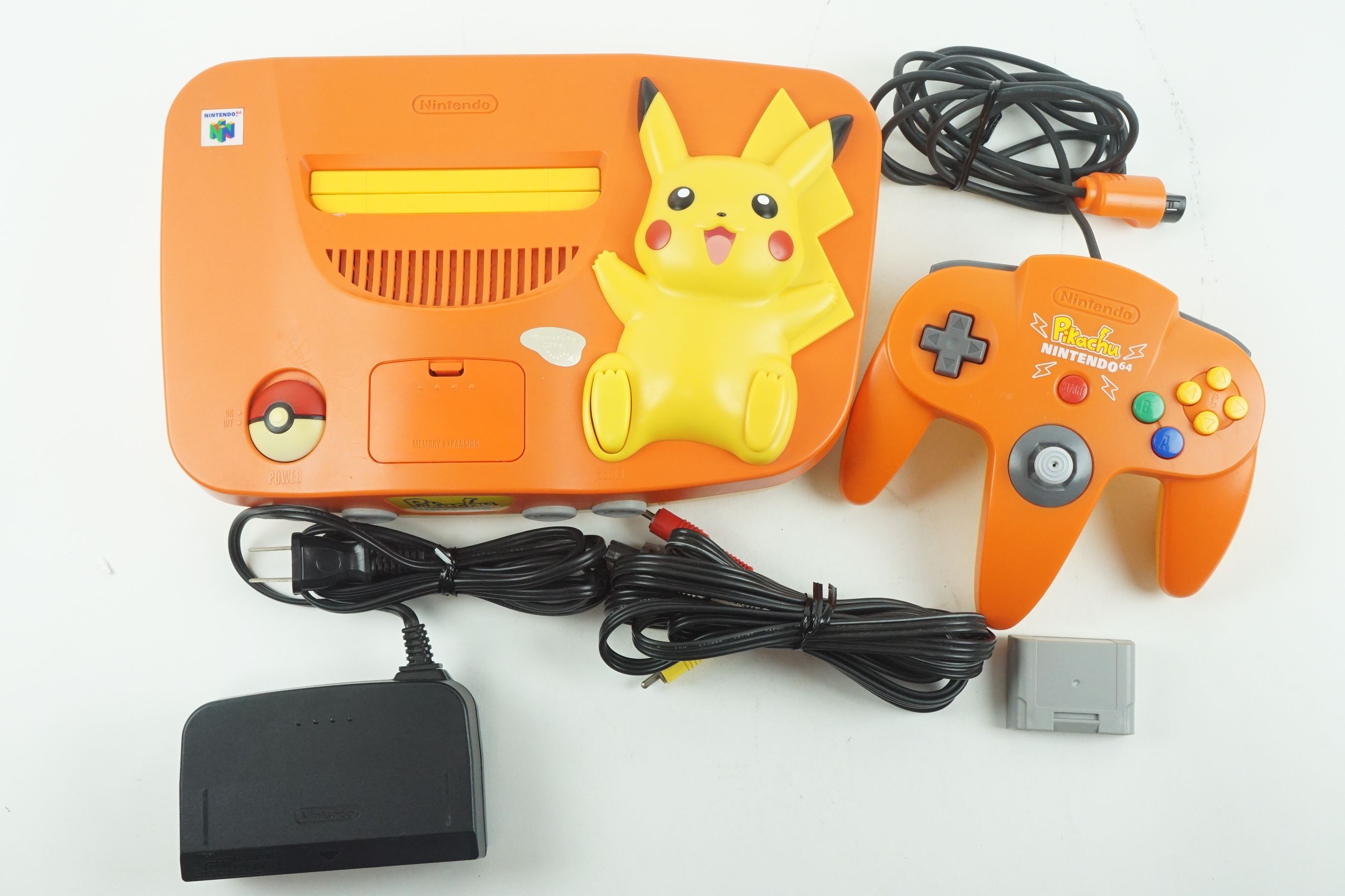 Nintendo 64 Pikachu Orange Yellow Console N64 Japan USED