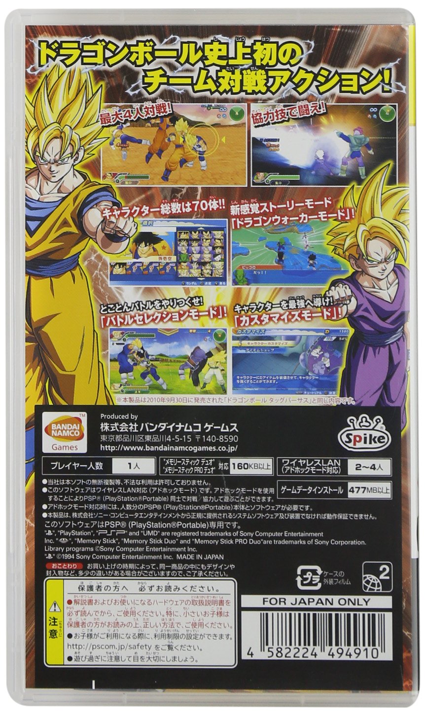 Dragon Ball Tag Vs Best Psp Bandai Namco Sony Plalystation Portable From Japan 4582224494910 Ebay